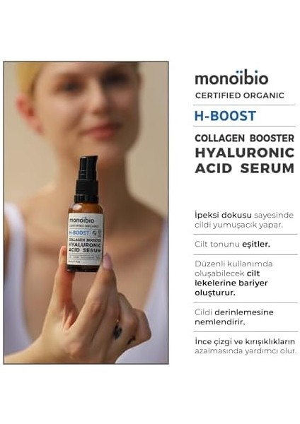 H-Boost Cosmos Organik Sertifikalı Hyalüronik Asit Serumu – Kolajen Destekleyici Yaşlanma Karşıtı Serum – Kırışıklık Karşıtı Gündüz Gece Serumu Süt Formunda Vegan Sertifikalı 30 ml modelleri