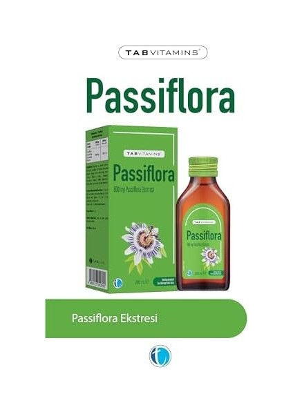 Tabvitamins Passiflora Likit 200 ml Pasiflora Şurup 600 Mg