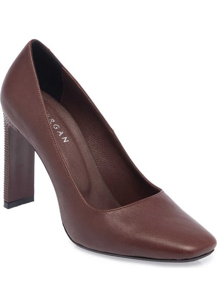 Kahve Hakiki Deri Kadın Topuklu Ayakkabı - K24I1AY67469-A24 indirimleri
