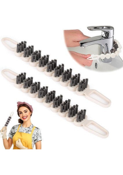 2'li 360° Bükülebilir Aralık Temizleme Fırçası – 26,5 cm Esnek Saplı Kavisli Yüzey Temizleyici, Askı Delikli Çok Amaçlı Mutfak Lavabo Temizlik Fırçası