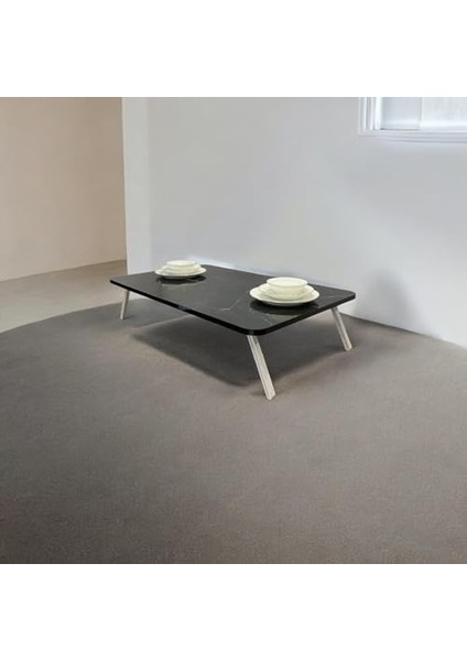 Sofrası Mutfak Sofrası Taşınabilir 60 x 100 cm Balkon Sofra (Siyah Mermer) modelleri