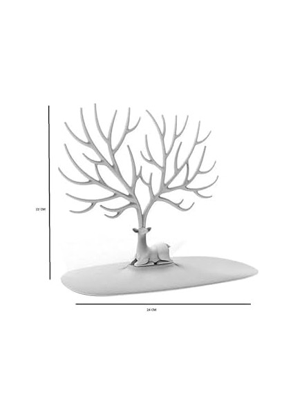 Geyik Tasarımlı Takı Yüzük Küpe Kolye Askılığı Mücevher Organizer Askı Beyaz fiyatları