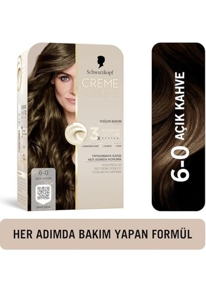 Schwarzkopf Creme Supreme Saç Boyası 6-0 Açık Kahve fiyatları