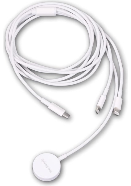 Şarj Kablosu Usb-C Kablo Çoklu Şarj Kablosu Beyaz