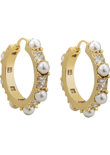 Taş Detaylı Inci Küpe