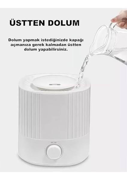 2.5 Lt Hava Nemlendirici Buhar Makinesi Ultrasonik Difüzör Oda Nemlendirici Hava Nemlendiricisi Ortam Nemlendirici 7 Renkli Ledli Nemlendirici (Beyaz) fiyatları