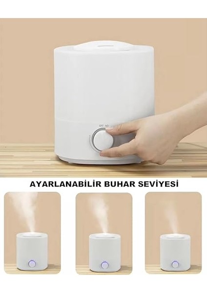 2.5 Lt Hava Nemlendirici Buhar Makinesi Ultrasonik Difüzör Oda Nemlendirici Hava Nemlendiricisi Ortam Nemlendirici 7 Renkli Ledli Nemlendirici (Beyaz) modelleri