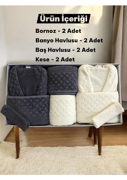 8 Parça Hasır Aile Bornoz Seti - Çeyiz Seti - %100 Pamuk - Orijinal Lüks Kutu fiyatları
