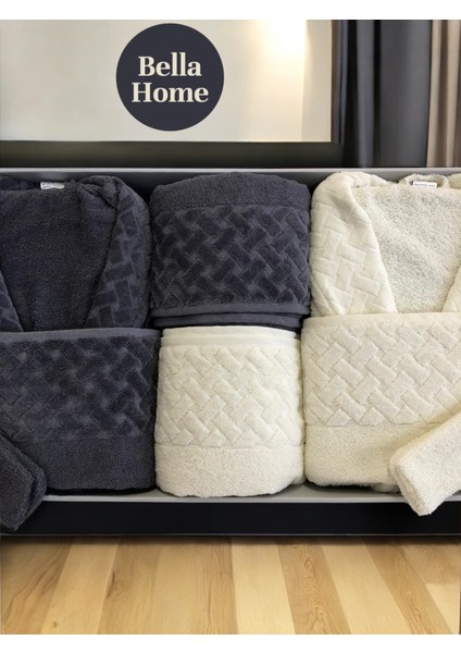 8 Parça Hasır Aile Bornoz Seti - Çeyiz Seti - %100 Pamuk - Orijinal Lüks Kutu fırsatları