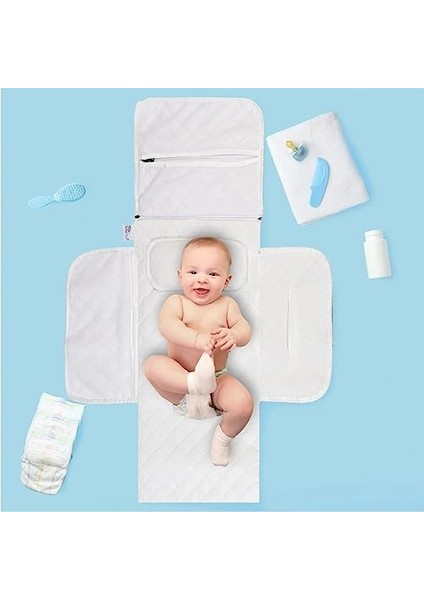 Baby'ness Çanta Boy Alt Değiştirme Bakım Seti, Sıvı Geçirmez, Leke Tutmaz, Aydede Desenli, Desenli, Mavi, 70X35CM fiyatları