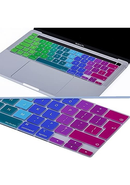 MacBook Klavye Koruyucu Silikon Kılıf Avrupa Ingilizce Baskılı Uk-Ters L Enter Tipi Touchbar Pro 13INÇ M1,m2 A2251,A2289,A2338 -Pro 16 Inç A2141 Uyumlu, Ultra Ince modelleri