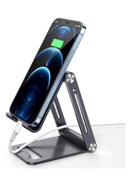 Katlanabilir Metal Masaüstü Telefon Tutucu Uzay Grisi modelleri