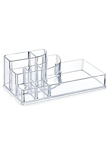 Deconox 8 Bölmeli Podyum Kozmetik Ürün Düzenleyicisi, Podyum Şeklinde Akrilik Makyaj Organizeri