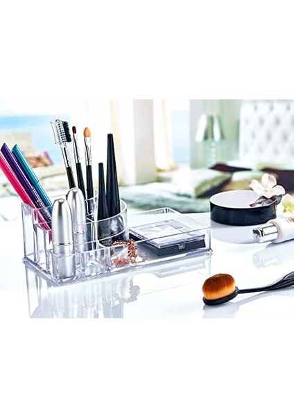 Deconox 8 Bölmeli Podyum Kozmetik Ürün Düzenleyicisi, Podyum Şeklinde Akrilik Makyaj Organizeri fiyatları