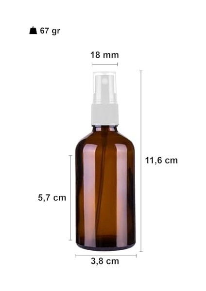 Afracam 50 ml Beyaz Spreyli Amber Cam Şişe 50 cc Sızdırmaz Kapaklı Fısfıs Kahverengi Cam Şişe 6 Adet fiyatları