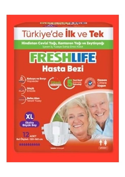 Freshlife Hasta Bezi Extra Büyük 12'li