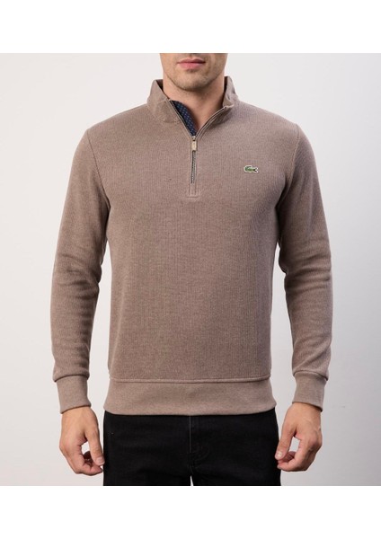 Fermuarlı Yaka Kahve Dar Kesim Erkek Triko fırsatları
