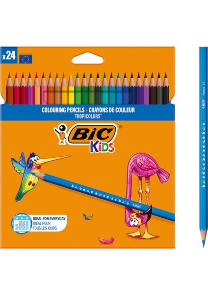 Kids Tropicolors Kuru 24 Renk, Kıymık Oluşturmaz, Ağaç Kesilmeden Üretilmiştir, Çiğnemeye Dayanıklı