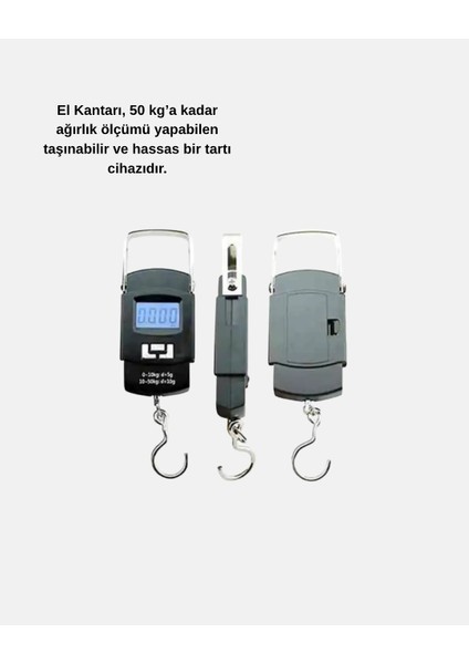 Dijital El Kantarı – 50 kg Taşıma Kapasiteli, Taşınabilir Hassas Tartı fiyatları