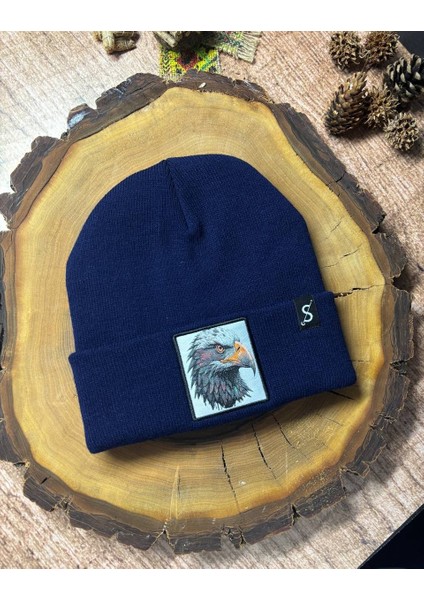 Erkek Kadın Unisex Bere Kışlık Şapka – Kışlık Kalın Triko Kartal Hayvan Figürlü Şık Bere