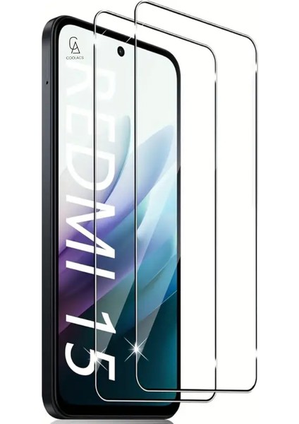 Xiaomi Redmi 15 ile Uyumlu Ekran Koruyucu Şeffaf Temperli Kırılmaz Cam Ekran Koruyucu 2 Adet