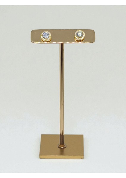 925 Ayar Gümüş Üzeri Altın Kaplama Pırlanta Montür Tektaş Küpe fiyatları