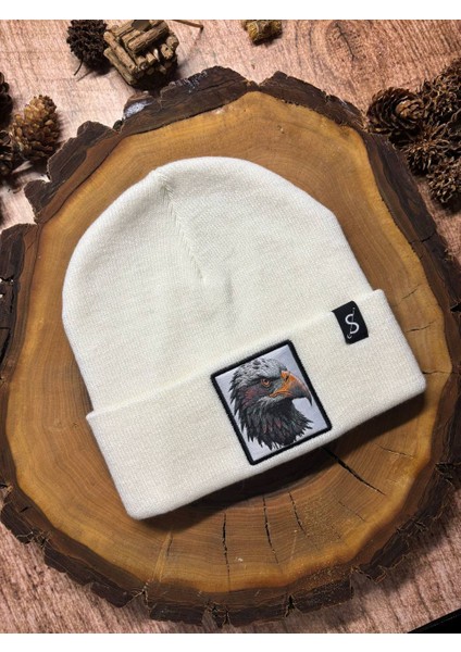 Erkek Kadın Unisex Bere Kışlık Şapka – Kışlık Kalın Triko Kartal Hayvan Figürlü Şık Bere