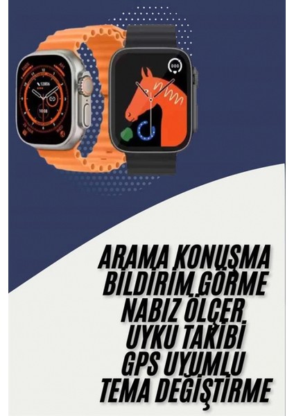 Akıllı Saat Kordon Hediyeli Güçlü Batarya Kapasiteli Titreşimli Bildirim Görme Unisex