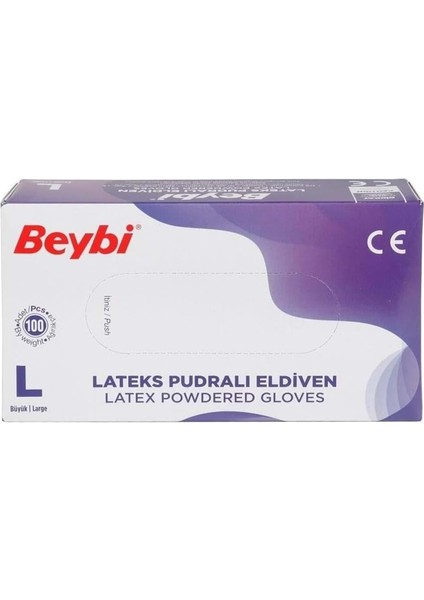 Lateks Pudralı Eldiven Large 100'LÜ