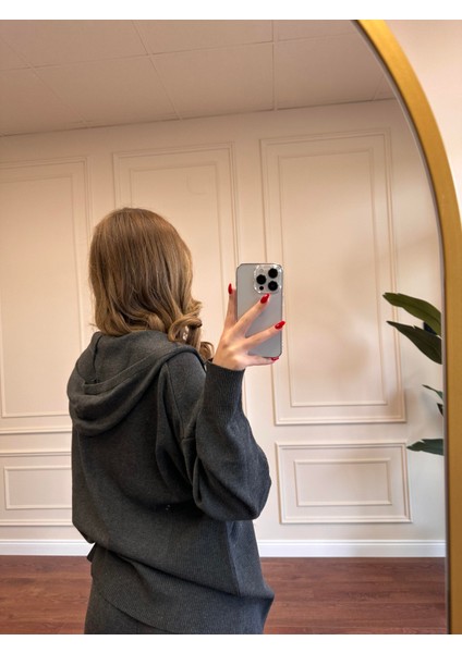 Fermuarlı Triko Takım - Gri fiyatları