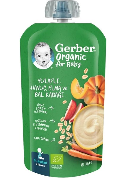 Gerber Organik Yulaflı Elma, Havuç ve Balkabaklı Püre 110G fiyatları