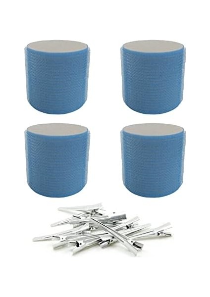 Croc 1208 Mavi Cırtlı Sünger Bigudi 4lü Çap 6cm + 12LI Alüminyum Saç Pensi fiyatları