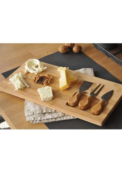 Diğer Bambu Peynir Sunum Tabağı, Meyve Yiyecek Tahta Sunum Tabağı 4 Parça