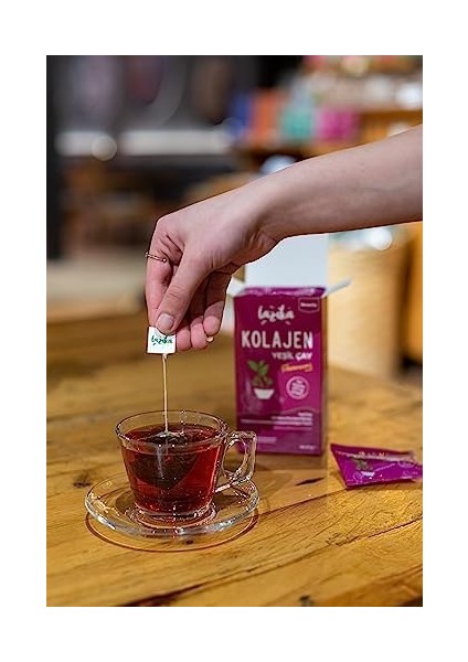 Süper Çay, 18 Piramit Poşet Çay, Erken Hasat El Yapımı Yeşil Çay, Vitamin ve Minareller ile Güçlendirilmiş, Prebiyotikli ve Kolajenli Yeşil Çay (Kolajenli Yeşil Çay) modelleri