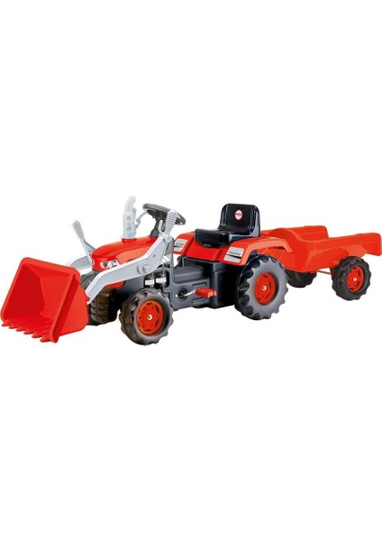 Römorklu Kepçeli Traktör Pedallı, Kırmızı