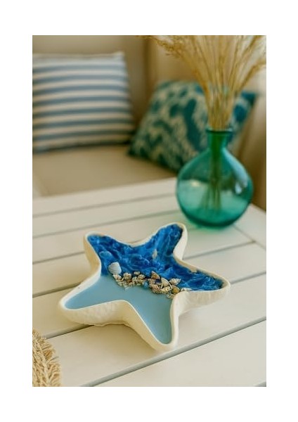 Yıldızı Tabakta Okyanus Soya Mum – 3 Fitilli, Deniz Temalı Tasarım fiyatları