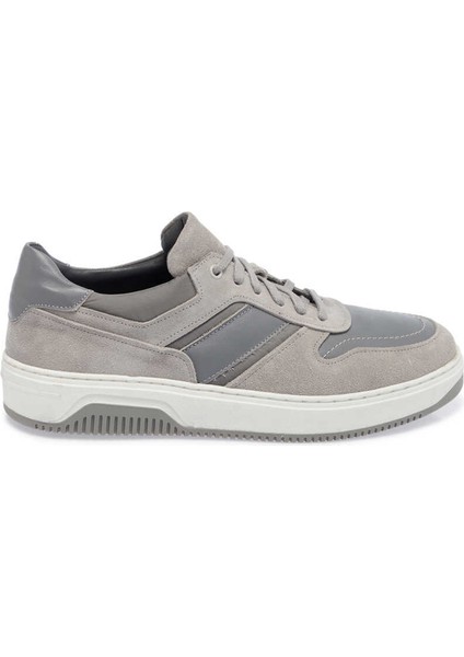 Gri Deri-Tekstil Erkek Sneaker - E24I1AY56901-Q9I