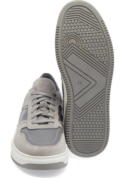 Gri Deri-Tekstil Erkek Sneaker - E24I1AY56901-Q9I