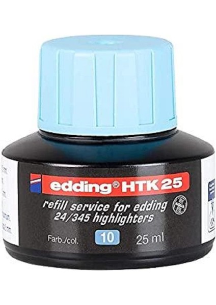 HTK25 Fosforlu Kalem Yedek Mürekkep Açık Mavi