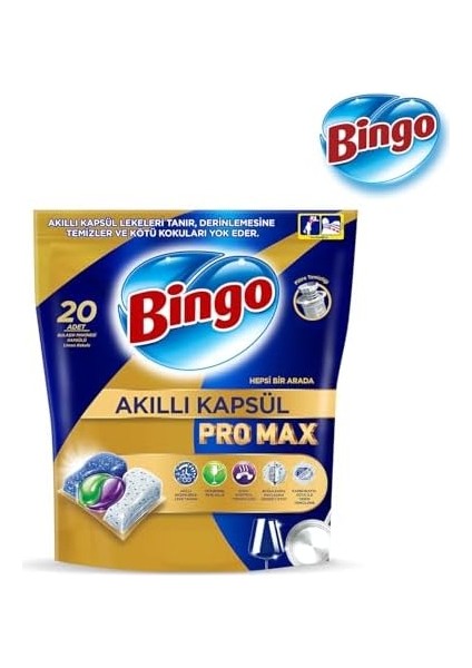 Bingo Akıllı Kapsül Pro Max Bulaşık Makinesi Deterjanı Tableti 20'li modelleri