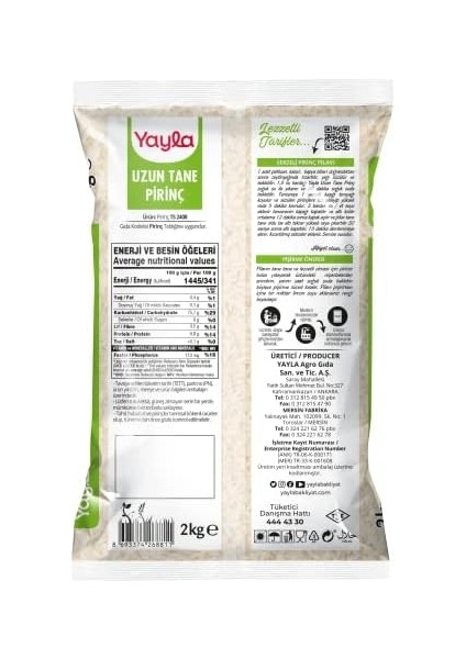Yayla Uzun Tane Pirinç 2 kg