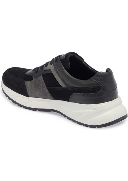 Siyah Hakiki Deri Erkek Sneaker - E24I1AY56911-A01