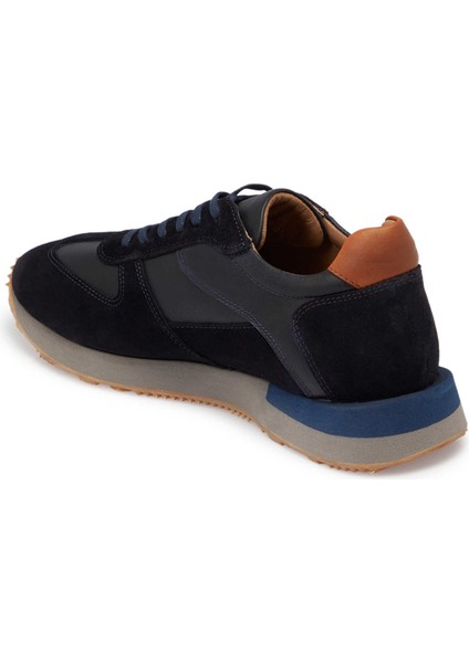 Lacivert Hakiki Deri Erkek Sneaker - E24I1AY56915-W32