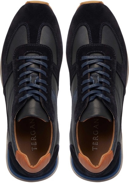 Lacivert Hakiki Deri Erkek Sneaker - E24I1AY56915-W32