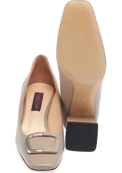 Vizon Hakiki Deri Kadın Topuklu Ayakkabı - K24I1AY67471-S08