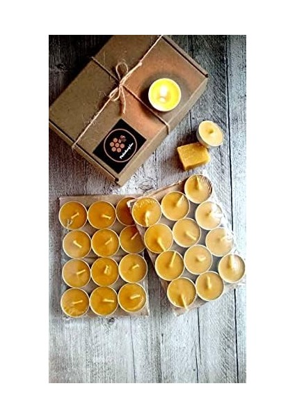 (24 Adet) Tealight Petek Mum Ekonomik Boy (8gr) Beeswax Candle fiyatları