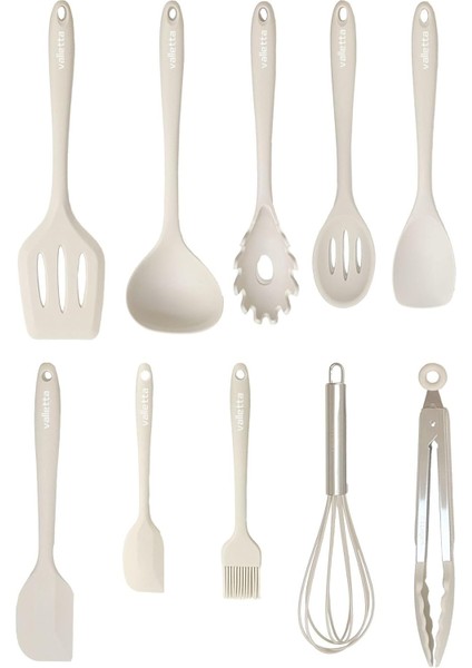 Salvatore 10 Parça Spatula Set Vanilya