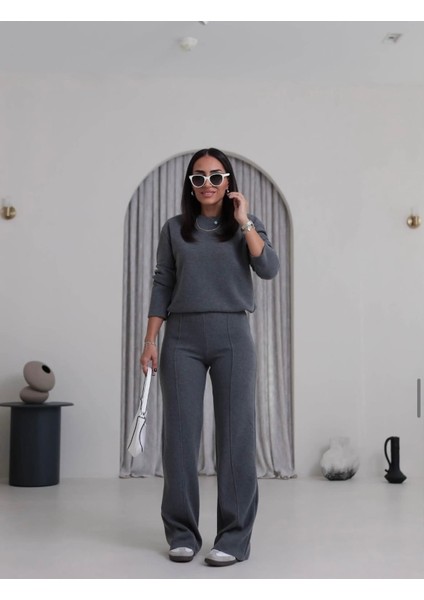 Kadın Selanik Örgü %100 Pamuk Alt Üst Takım Gri fiyatları