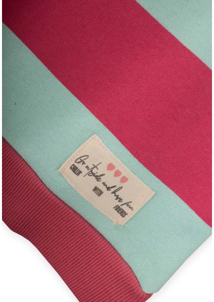 Sweatshirt 4-12 Yaş Mint Mercan Cizgili modelleri