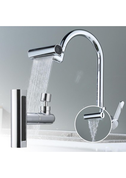 360 Derece Döner Şelale Musluk Başlığı - 4 Fonksiyonlu Mutfak Batarya Başlığı